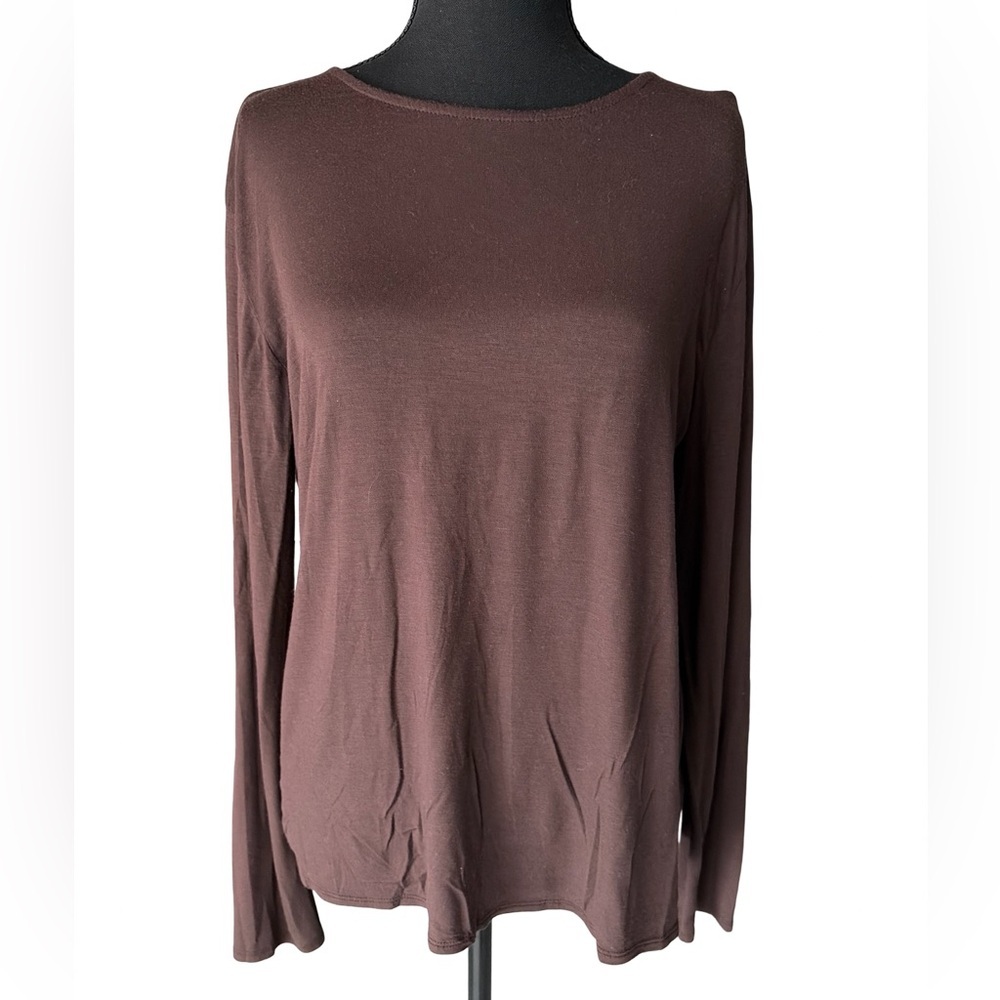 Chadwicks Brown Long Sleeve Crewneck Top